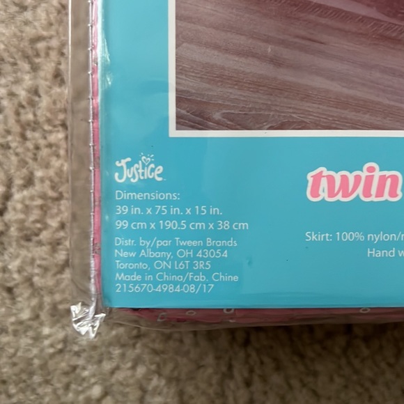 NIB Justice Twin Size Sequined Bed Skirt - Picture 3 of 3